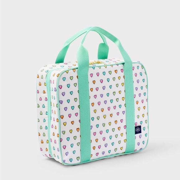 💛💚 Roller Rabbit x Target Disco Hearts Wave Hanging Toiletry Bag White/Teal - Picture 5 of 7